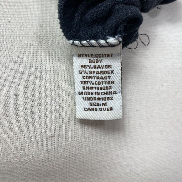 Vintage Havana Black Crochet Knit Top Med Long Sleeves Raw Hem Witchy Goth Boho - Picture 12 of 13